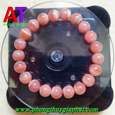 Vòng đeo tay đá đào hoa Rhodochrosite