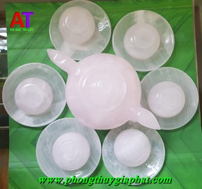 Ấm trà thạch anh hồng