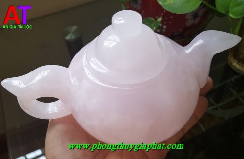Ấm trà thạch anh hồng