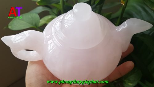 Ấm trà thạch anh hồng