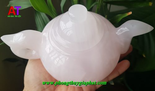 Ấm trà thạch anh hồng