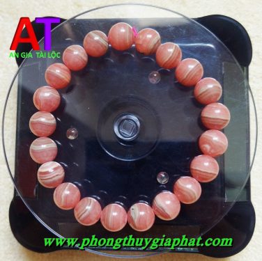 Vòng đeo tay đá đào hoa Rhodochrosite