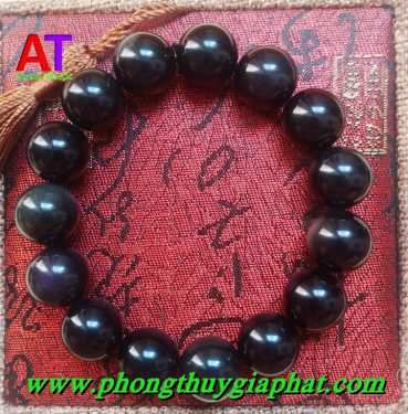 Vòng đeo tay đá đen huyền thạch 