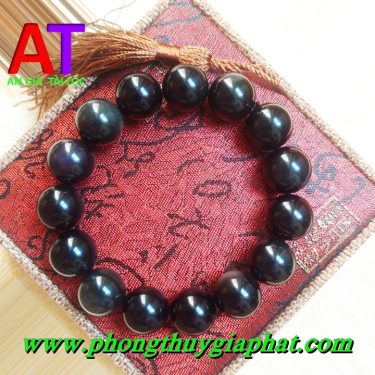 Vòng đeo tay đá đen huyền thạch 