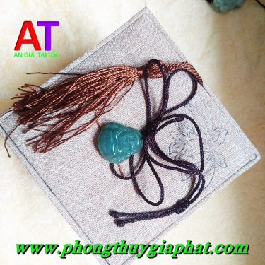 Mặt dây chuyền phật di lặc cẩm thạch xanh