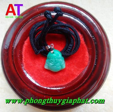 Mặt dây chuyền phật di lặc cẩm thạch xanh