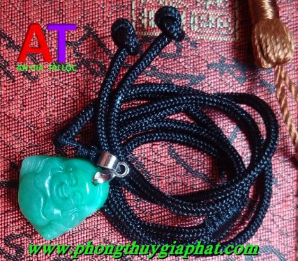 Mặt dây chuyền phật di lặc cẩm thạch xanh
