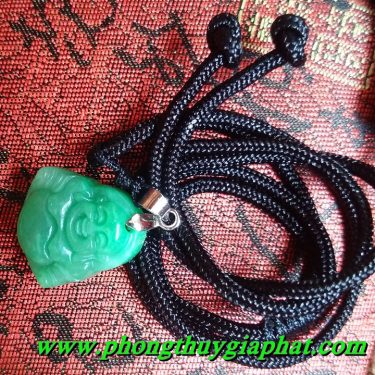Mặt dây chuyền phật di lặc cẩm thạch xanh