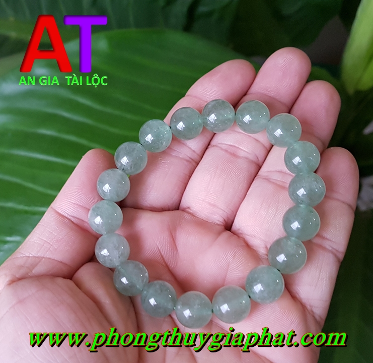 Vòng đeo tay thạch anh dâu tây xanh