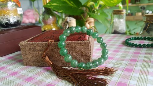 Vòng tay thạch anh dâu tây xanh