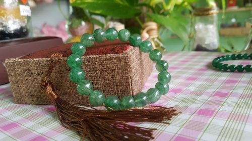 Vòng tay thạch anh dâu tây xanh