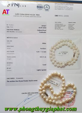 Vòng đeo cổ ngọc trai trắng