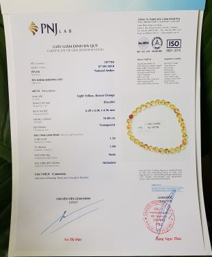 Vòng đeo tay hổ phách