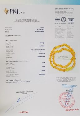 Vòng đeo cổ em bé hổ phách Vòng đeo cổ em bé hổ phách