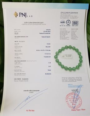 Vòng đeo tay thạch anh xanh