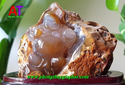 Tượng phật di lặc đá mã não để bàn