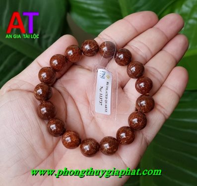 Vòng phong thủy thạch anh tóc nâu