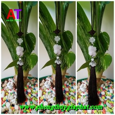 Móc treo ô tô tỳ hưu ngọc cẩm thạch