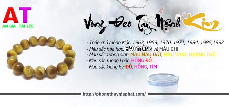 Vòng Đeo Tay Phong Thủy Cho Người Mệnh Kim
