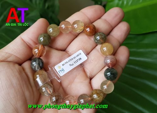 Vòng đeo tay thạch anh tóc đa sắc