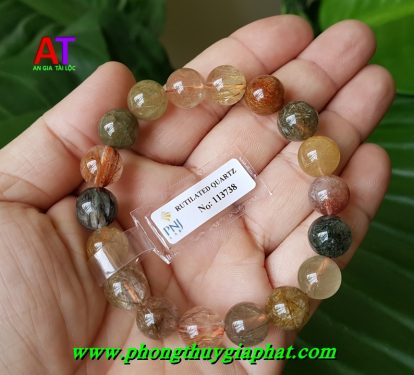 Vòng đeo tay thạch anh tóc đa sắc