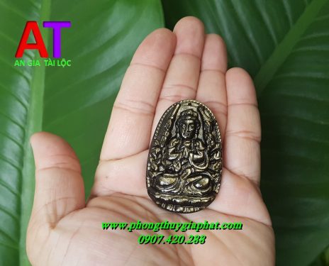 Phật bản mệnh đá núi lửa Obsidian gold rainbow