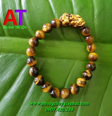 Vòng đeo tay đá mắt hổ mix tỳ hưu