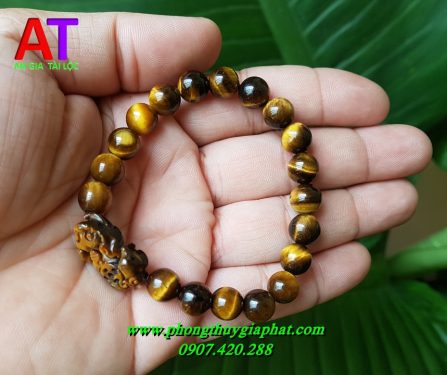 Vòng đeo tay đá mắt hổ mix tỳ hưu