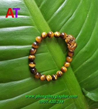 Vòng đeo tay đá mắt hổ mix tỳ hưu