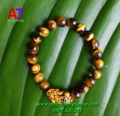 Vòng đeo tay đá mắt hổ mix tỳ hưu