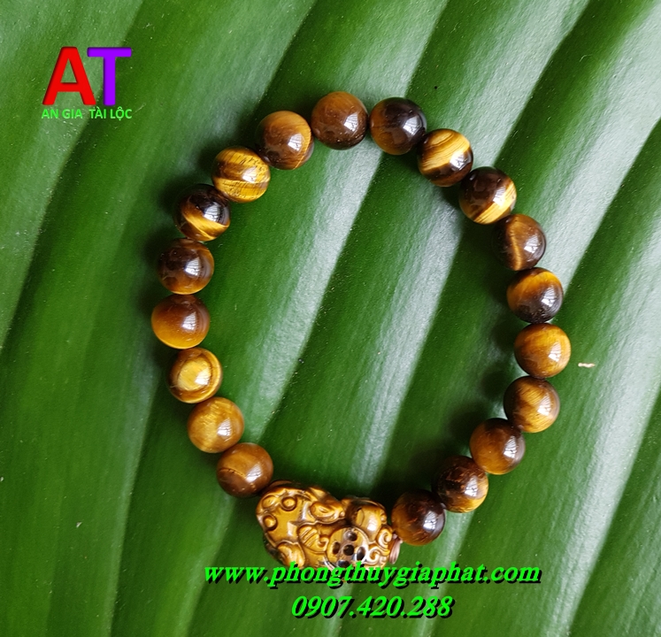 Vòng đeo tay đá mắt hổ mix tỳ hưu, Đá quý hộ mệnh 12 Con Giáp