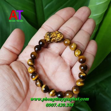 Vòng đeo tay đá mắt hổ mix tỳ hưu