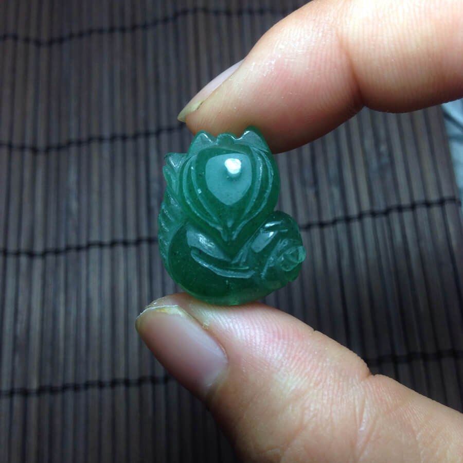 Hồ ly phong thủy thạch anh xanh