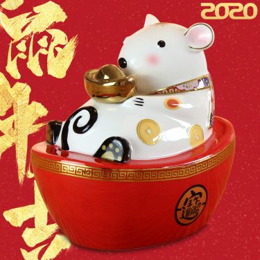 Linh vật chuột may mắn gốm sứ cao cấp