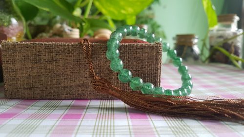 Vòng đeo tay thạch anh dâu tây xanh