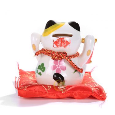 Mèo thần tài may mắn gốm sứ cao cấp