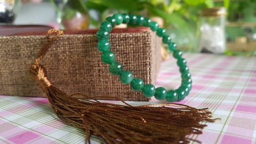 Vòng đeo tay thạch anh dâu tây xanh