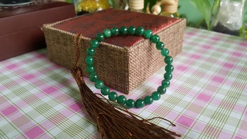 Vòng đeo tay thạch anh dâu tây xanh