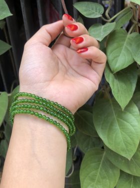 Vòng tay diopside quấn 3 vòng