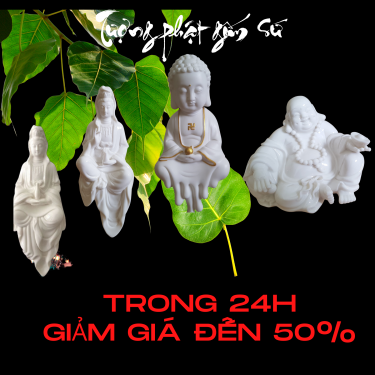 Tượng Phật và Kệ Cây Đèn Led Nguyệt Mộc Trầm