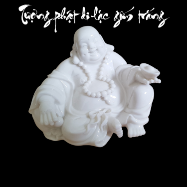 Tượng Phật Di lặc và Kệ Cây Đèn Led Nguyệt Mộc Trầm