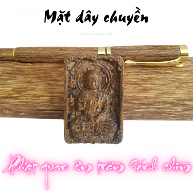 Mặt dây chuyền trầm sánh chìm phật a di đà, mặt phật bản mệnh trầm hương