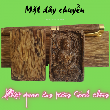 Mặt dây chuyền trầm sánh chìm phật a di đà, mặt phật bản mệnh trầm hương