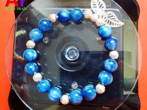 Vòng đeo tay phong thủy đá kyanite mix bạc