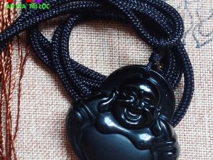 Mặt dây chuyền phật di lặc đá núi lửa (Obisidan )