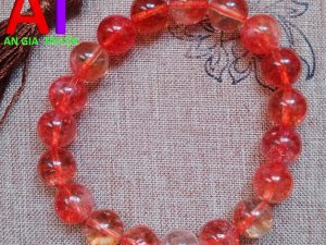 Vòng đeo tay phong thủy thạch anh ưu linh đỏ