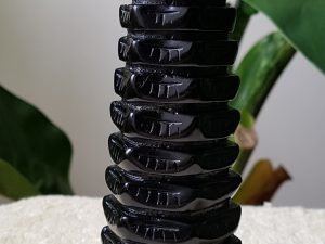 Tháp văn xương Đá Núi Lửa Obsidian Đen Tự Nhiên