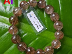 Vòng phong thủy thạch anh tóc nâu 838