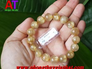 Vòng phong thủy thạch anh tóc vàng 837
