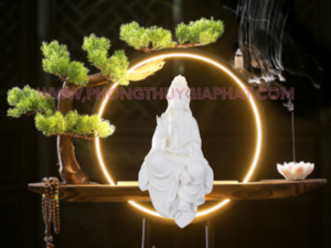 Tháp Khói Trầm Hương Quan Thế Âm Kèm Đèn Led Hàng Cao Cấp